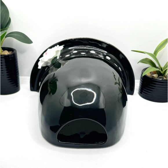 GiftCraft Black & White Polka Dot Ceramic Hanging Hat PLANTER by Gift Gallery 9" - Picture 6 of 9